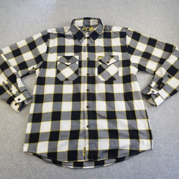 DIXXON Other - Dixxon Flannel Hurricane Shirt Mens Large Black Yellow Plaid D-Tech Motorcycle
